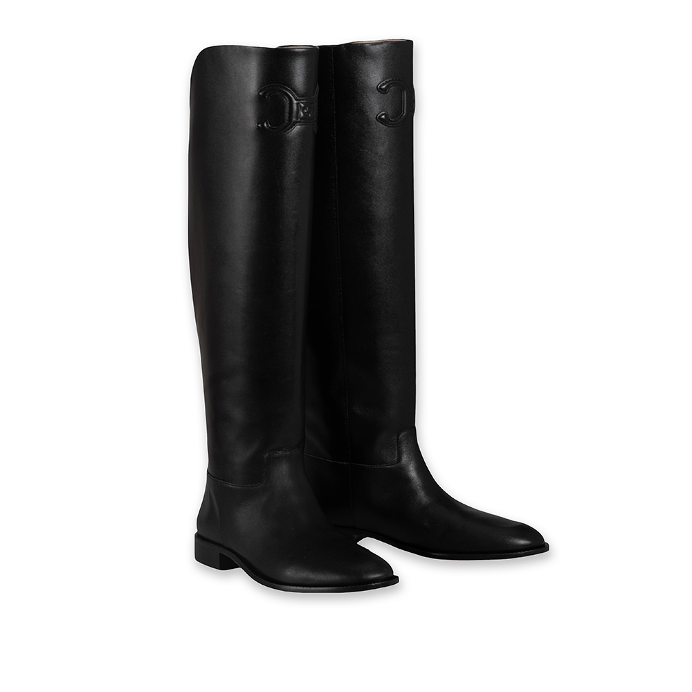 BOTA CANO LONGO PRETA DE COURO image number 1