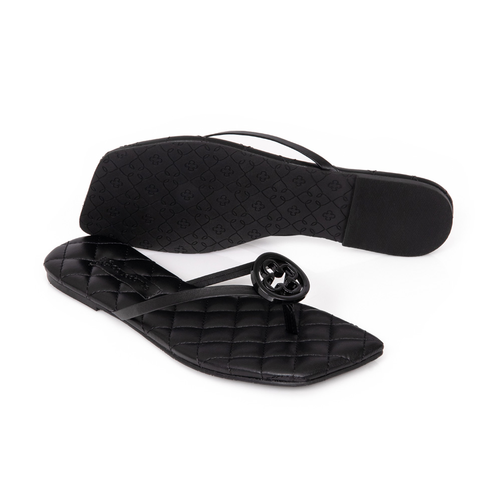 CHINELO PRETO BICO QUADRADO MATELASSÊ image number 3