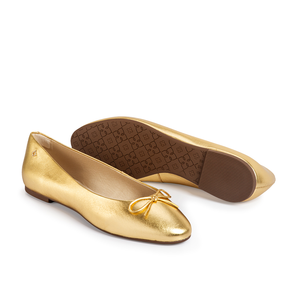 SAPATILHA DOURADA DE COURO METALIZADA image number 3