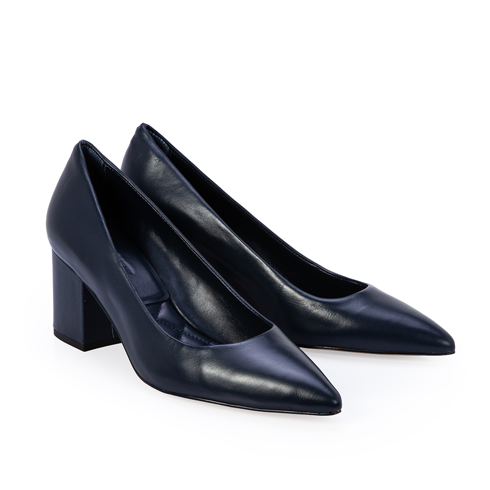 SCARPIN SALTO BLOCO MARINHO AZZURRO DE COURO image number 2