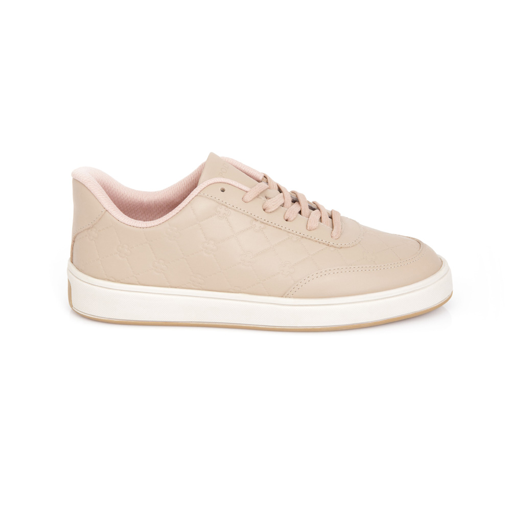 TÊNIS FEMININO DE COURO NUDE SEDA MONOGRAMA image number 0