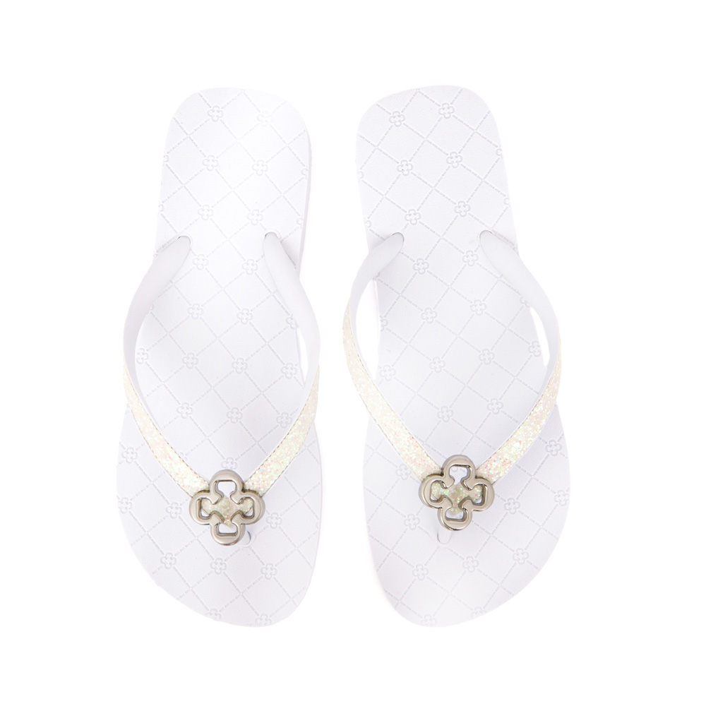 CHINELO BRANCO MONOGRAMA COM TIRAS GLITTER image number 4
