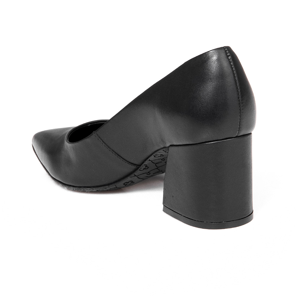 SCARPIN COURO SALTO BLOCO PRETO image number 2