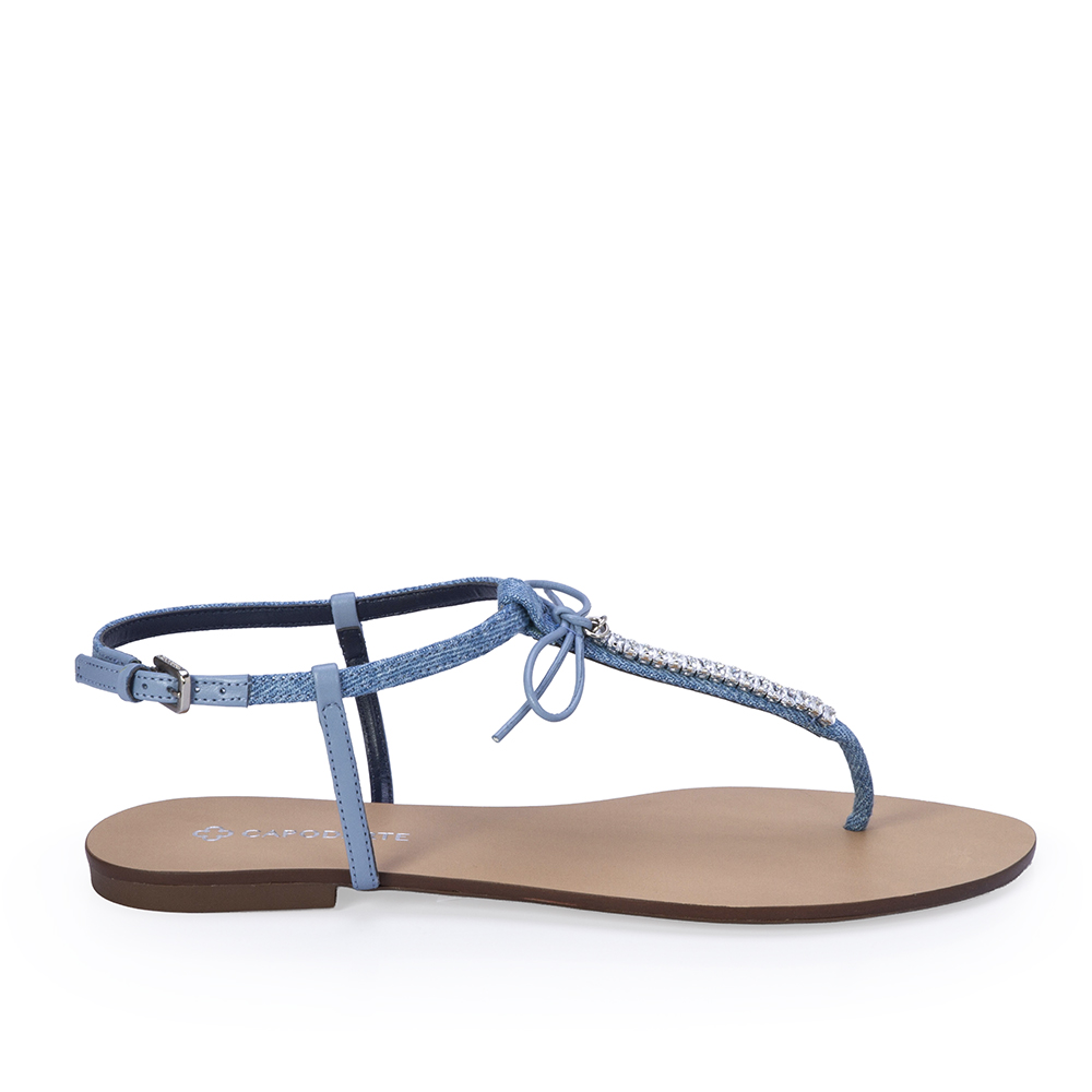 SAND&Aacute;LIA RASTEIRA DENIM LA&Ccedil;O COM PEDRARIAS image number 0