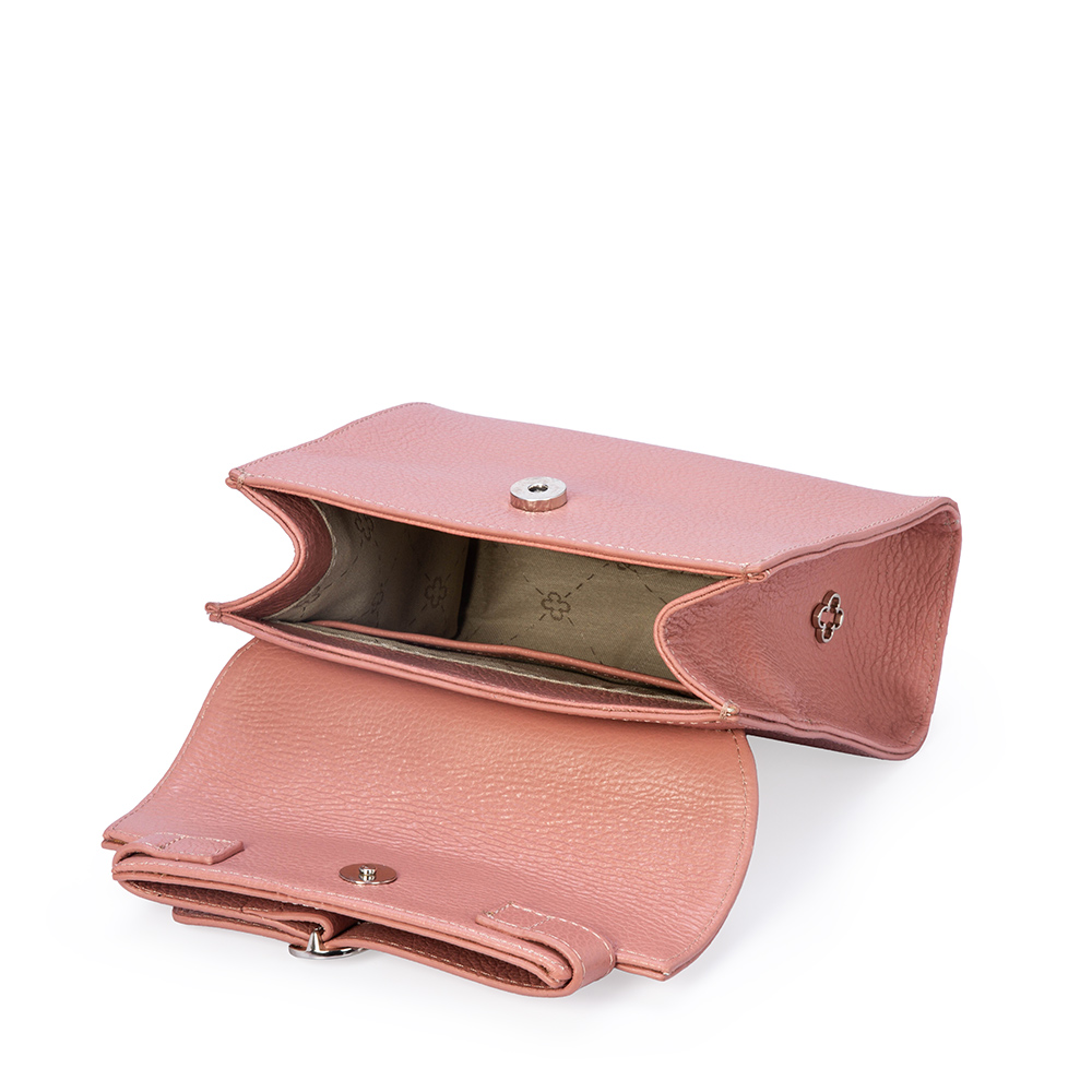 BOLSA PEQUENA ROSA MALVA DE COURO TOTE image number 4
