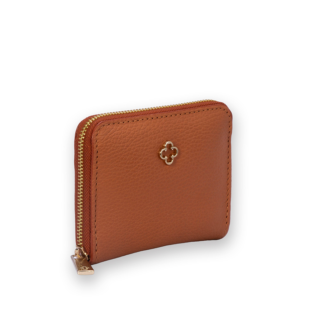 CARTEIRA CARAMELO CAMEL DE COURO Z&Iacute;PER image number 2