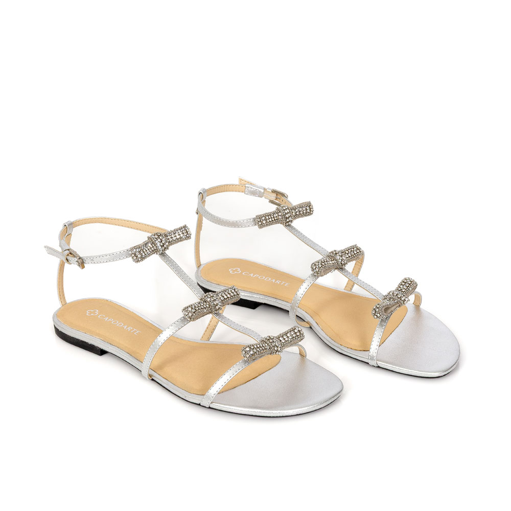 SAND&Aacute;LIA RASTEIRA PRATA METALIZADA DE COURO image number 1