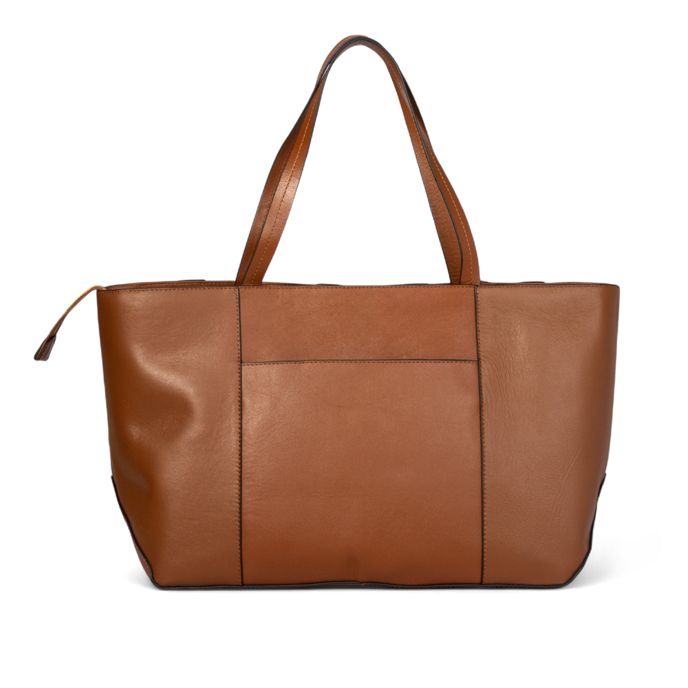 BOLSA GRANDE CARAMELO DE COURO SUEDE SHOPPER image number 3