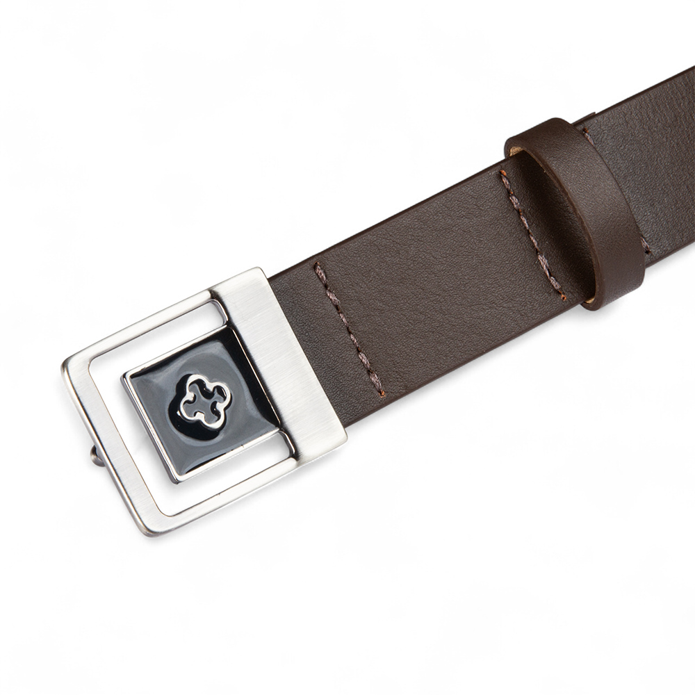 CINTO FEMININO MARROM DE COURO FIVELA QUADRADA image number 3