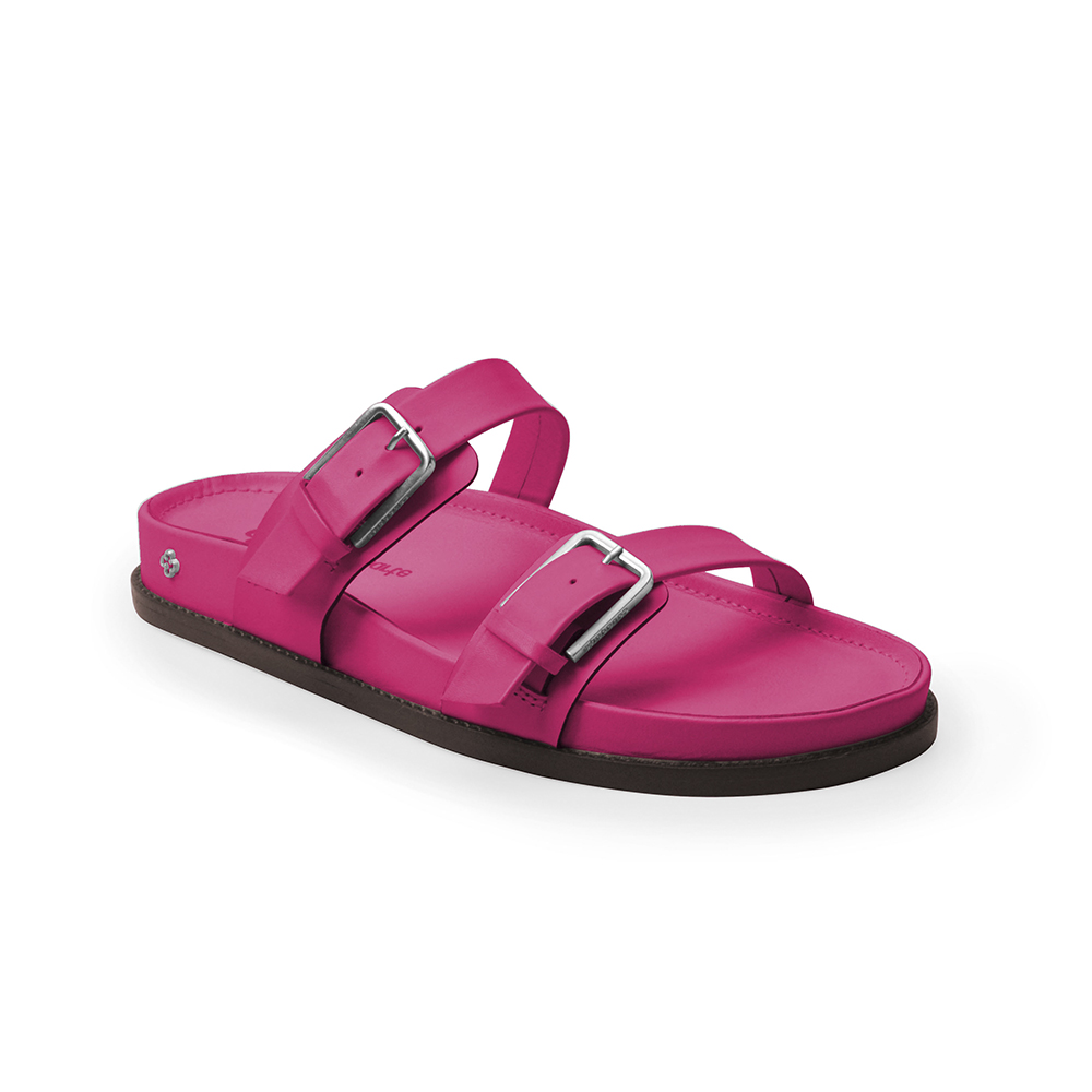 CHINELO PAPETE ROSA JASMIN DE COURO FIVELAS image number 0