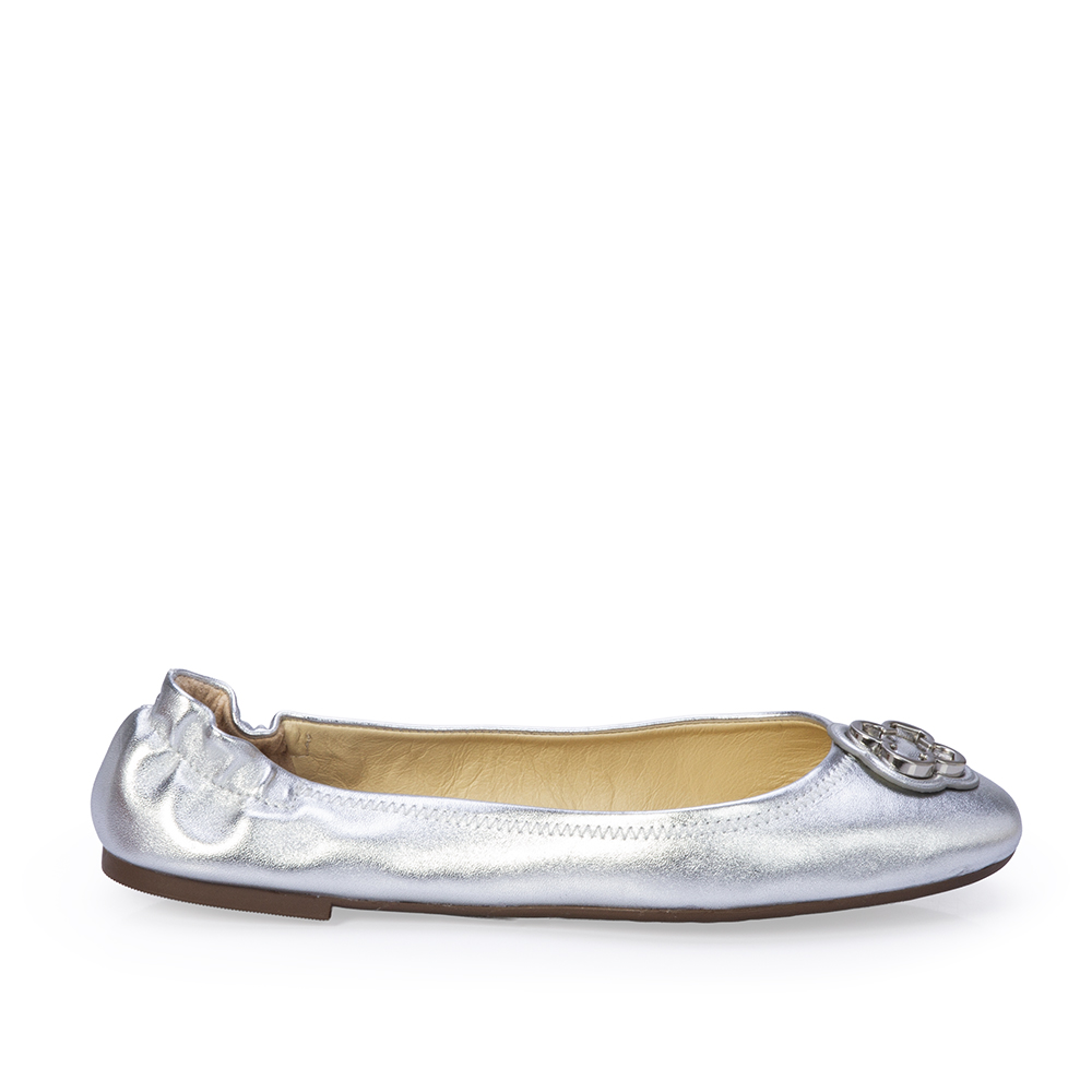 SAPATILHA CATHERINE BAILARINA COURO PRATA image number 0