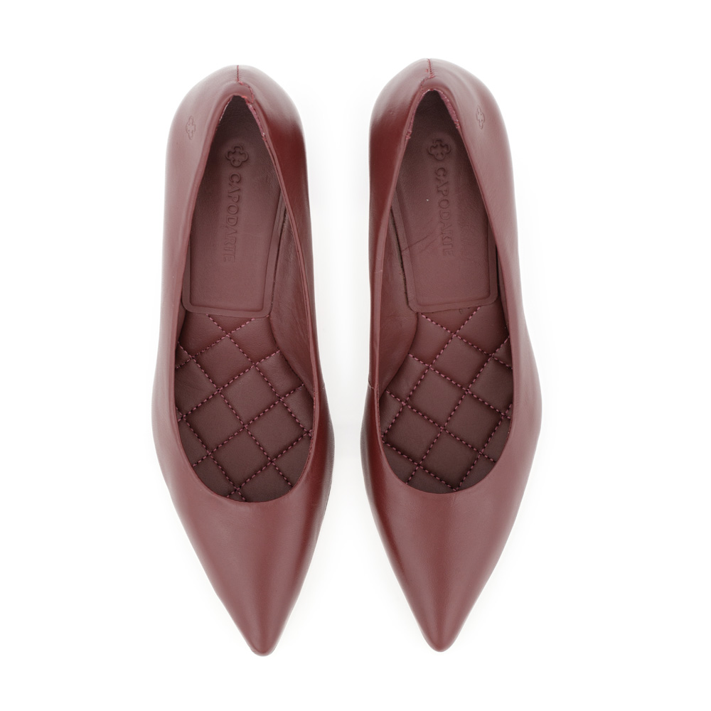 SCARPIN SALTO BLOCO COURO BORD&Ocirc; image number 4