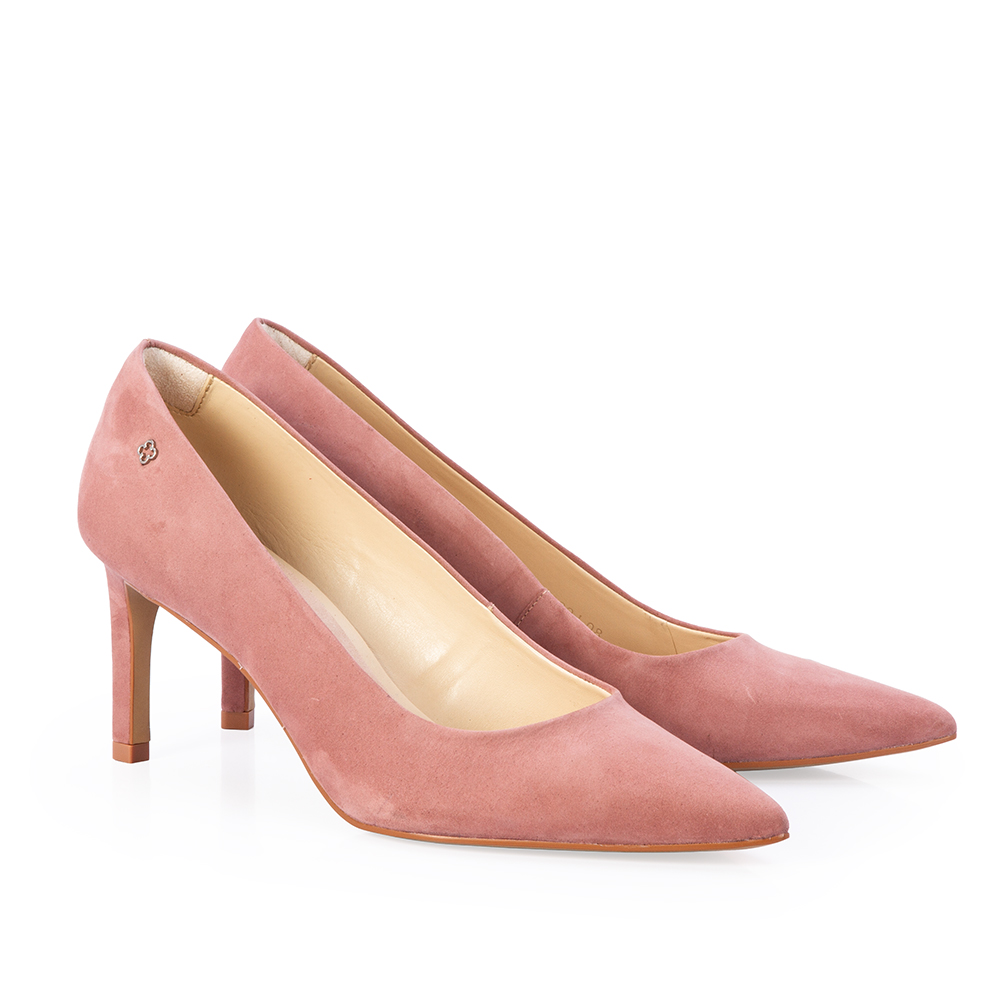 SCARPIN SALTO M&Eacute;DIO ROSA MALVA COURO NOBUCK image number 2