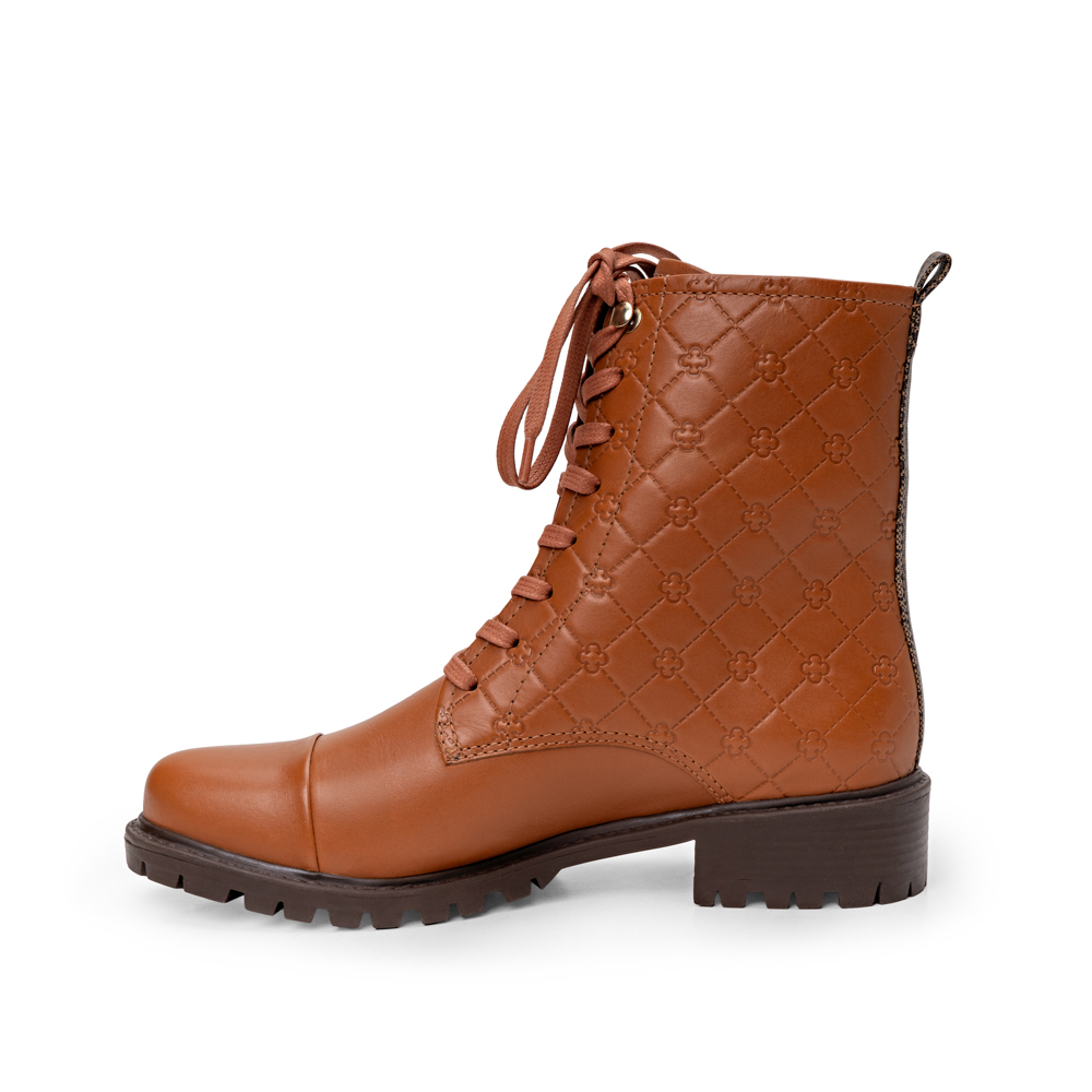 BOTA COTURNO CARAMELO DE COURO MONOGRAMA image number 2