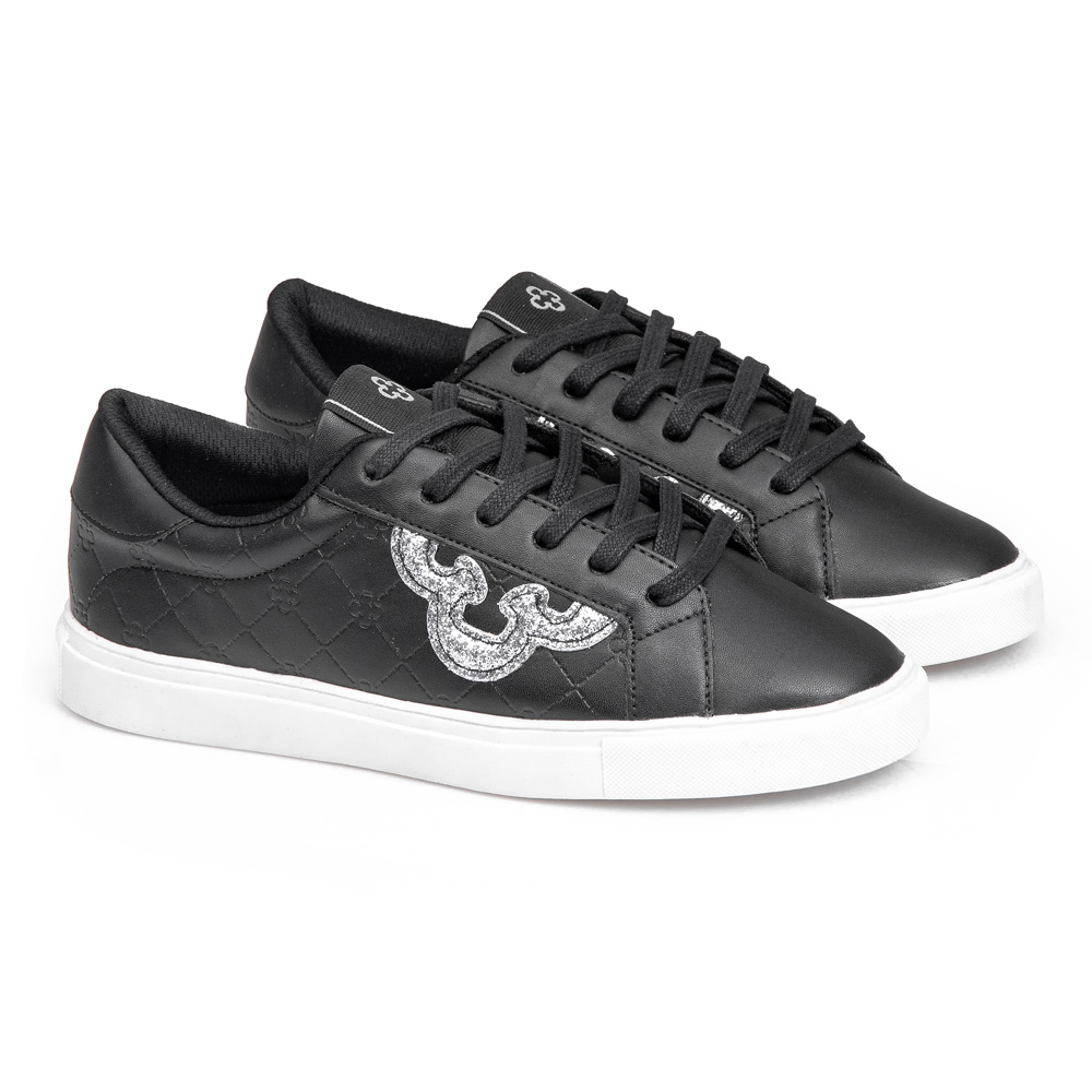 TÊNIS FEMININO PRETO AMARRAÇÃO GLITTER image number 1