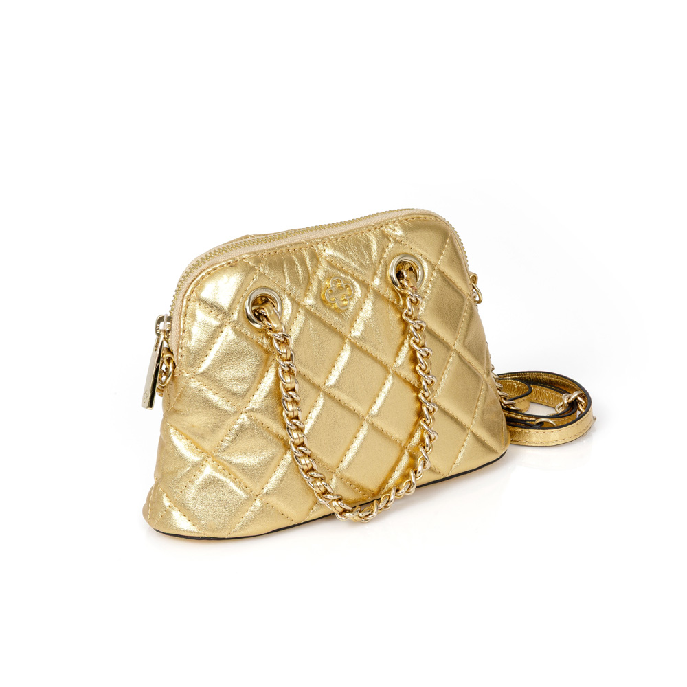 BOLSA TIRACOLO DOURADA DE COURO MATELASSÊ SHOULDER BAG image number 2