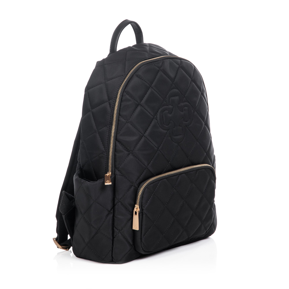 MOCHILA FEMININA PRETA NYLON MATELASSÊ image number 3