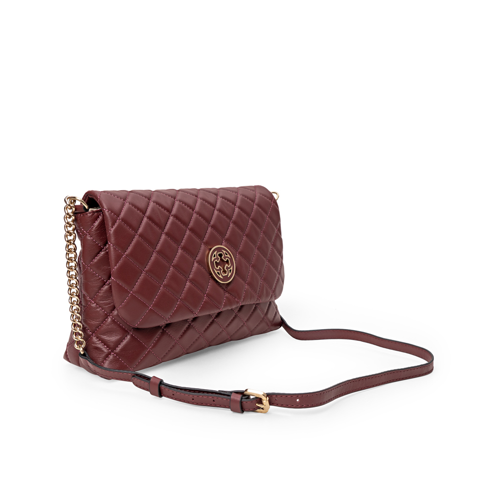 BOLSA BORGONHA DE COURO MATELASSÊ SHOULDER BAG image number 1