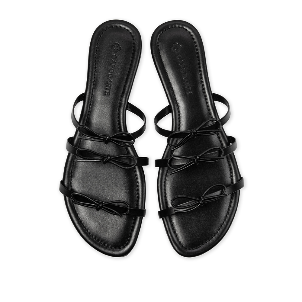 CHINELO RASTEIRO COURO PRETO COM LA&Ccedil;OS image number 4