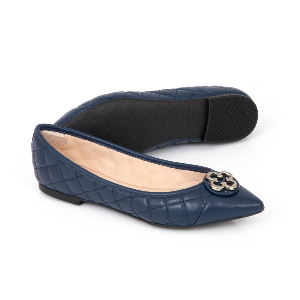 SAPATILHA CATHERINE BICO FINO MARINHO AZZURRO DE COURO image number 3