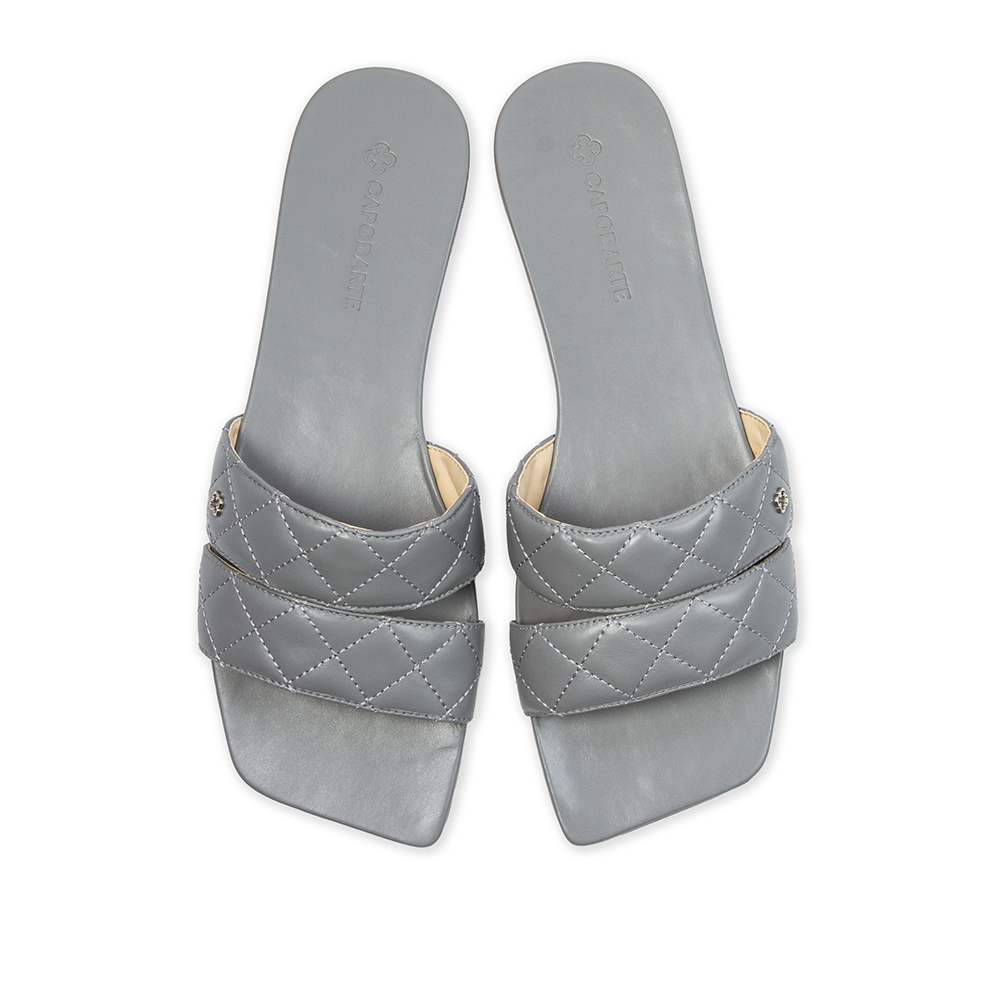 CHINELO RASTEIRO CINZA CARBONO DE COURO MATELASS&Ecirc; image number 4