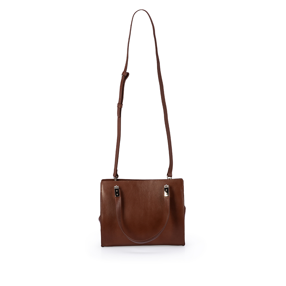 BOLSA TIRACOLO MARROM &Eacute;BANO DE COURO TOTE image number 1