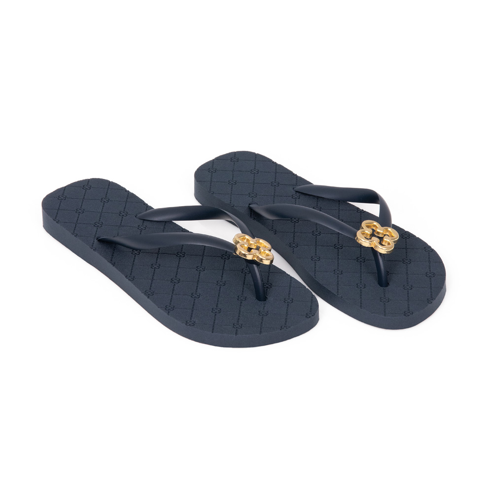 CHINELO DE DEDO MONOGRAMA MARINHO AZZURRO LOGO DOURADO image number 1