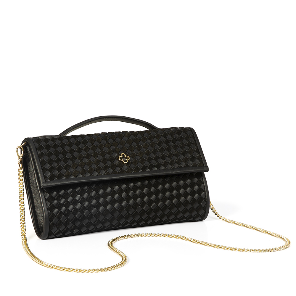 BOLSA CLUTCH PRETA DE COURO TRESSÊ image number 1