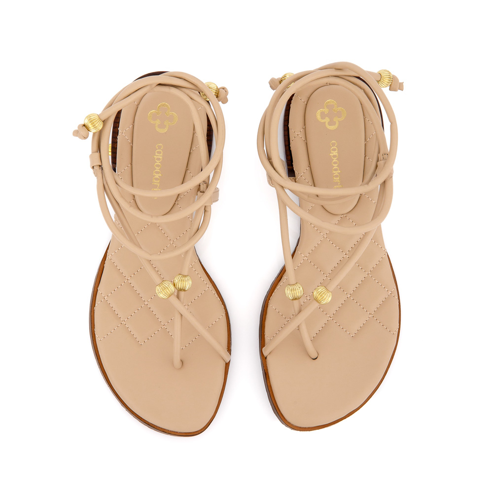 SAND&Aacute;LIA SALTO BAIXO NUDE AMARRA&Ccedil;&Atilde;O MATELASS&Ecirc; image number 4