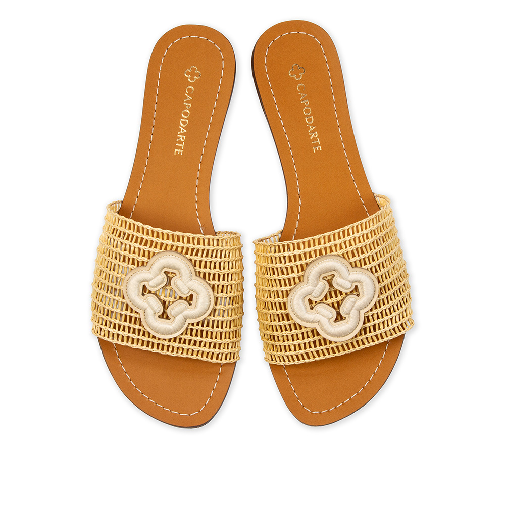 CHINELO SLIDE BEGE NATURAL TRAMADO image number 4