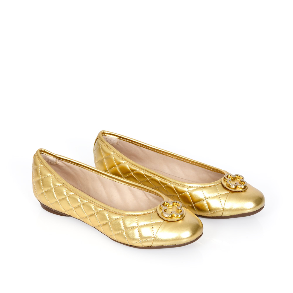 SAPATILHA CATHERINE VINTAGE DOURADA METALIZADA DE COURO MATELASS&Ecirc; image number 1