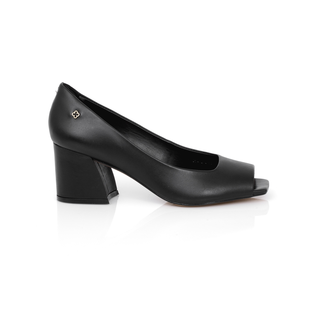SAPATO PEEP TOE CAPODARTE COURO PRETO image number 0