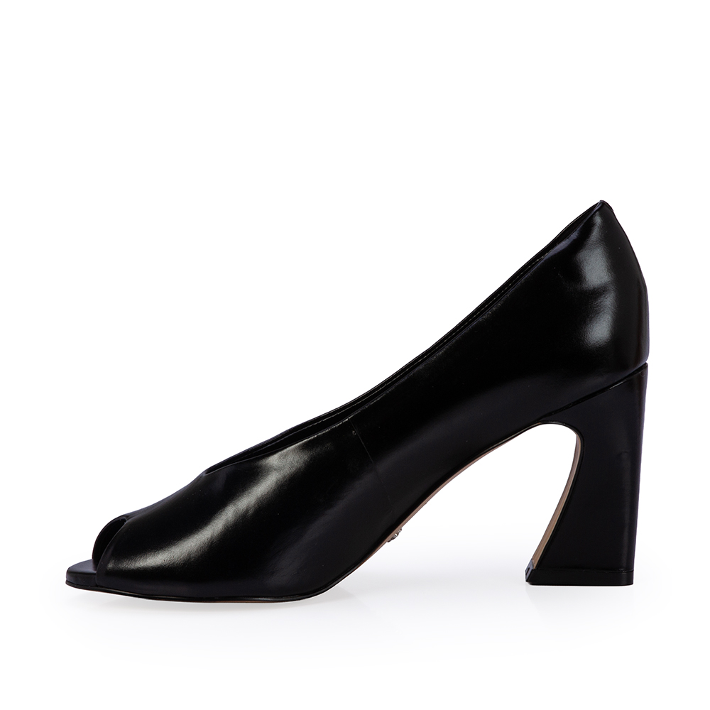 PEEP TOE PRETO DE COURO SALTO ALTO image number 2