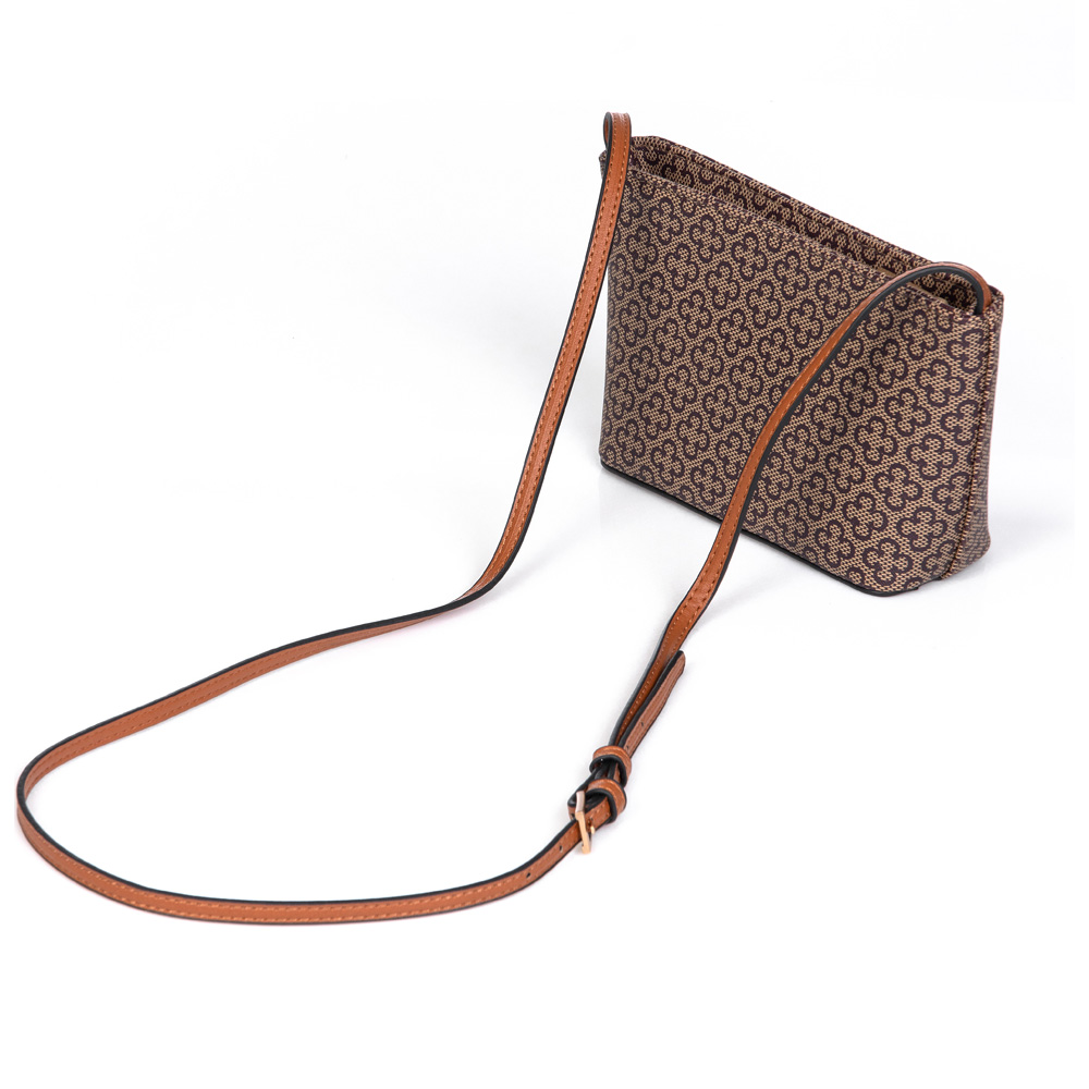 BOLSA PEQUENA TIRACOLO CARAMELO MONOGRAMA DONATA image number 1