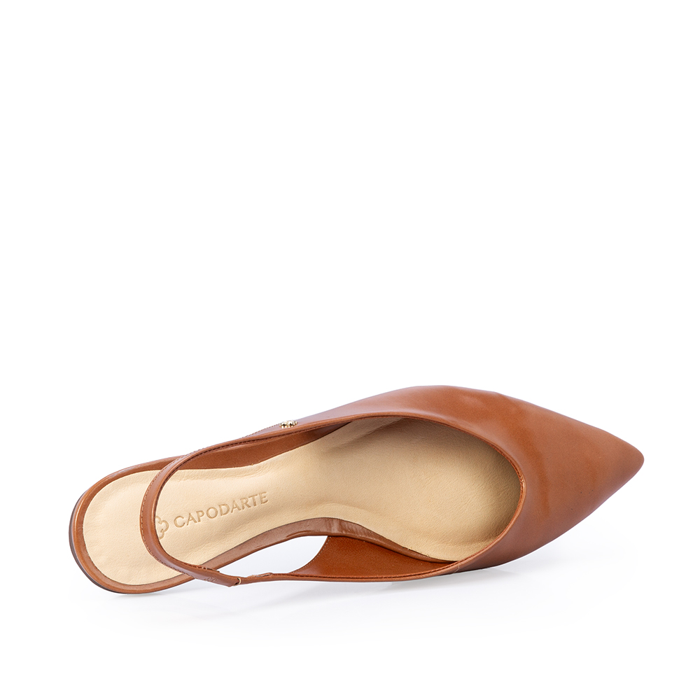 SAPATILHA SLINGBACK CARAMELO DE COURO image number 4
