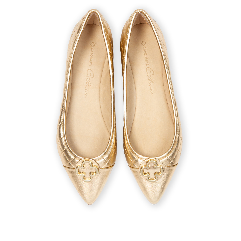 SAPATILHA BICO FINO DOURADA CATHERINE image number 4