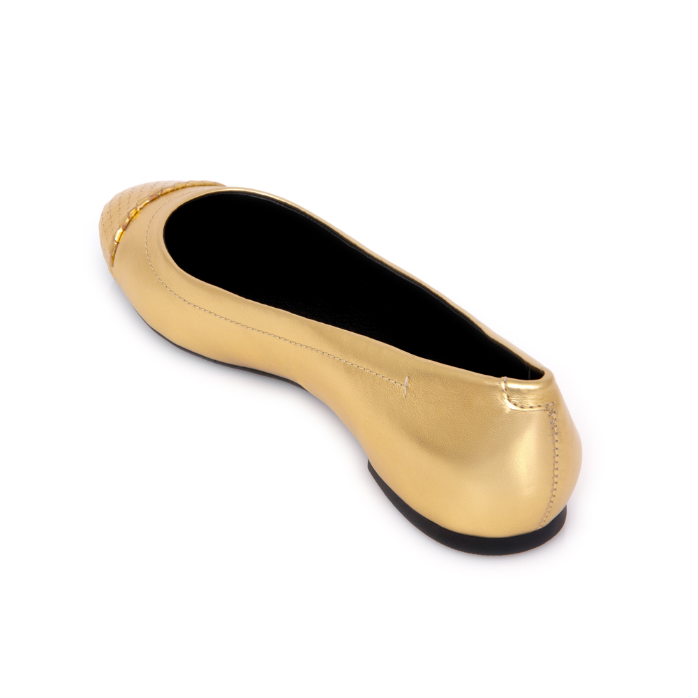 SAPATILHA DOURADA BICO REDONDO PITONE image number 2