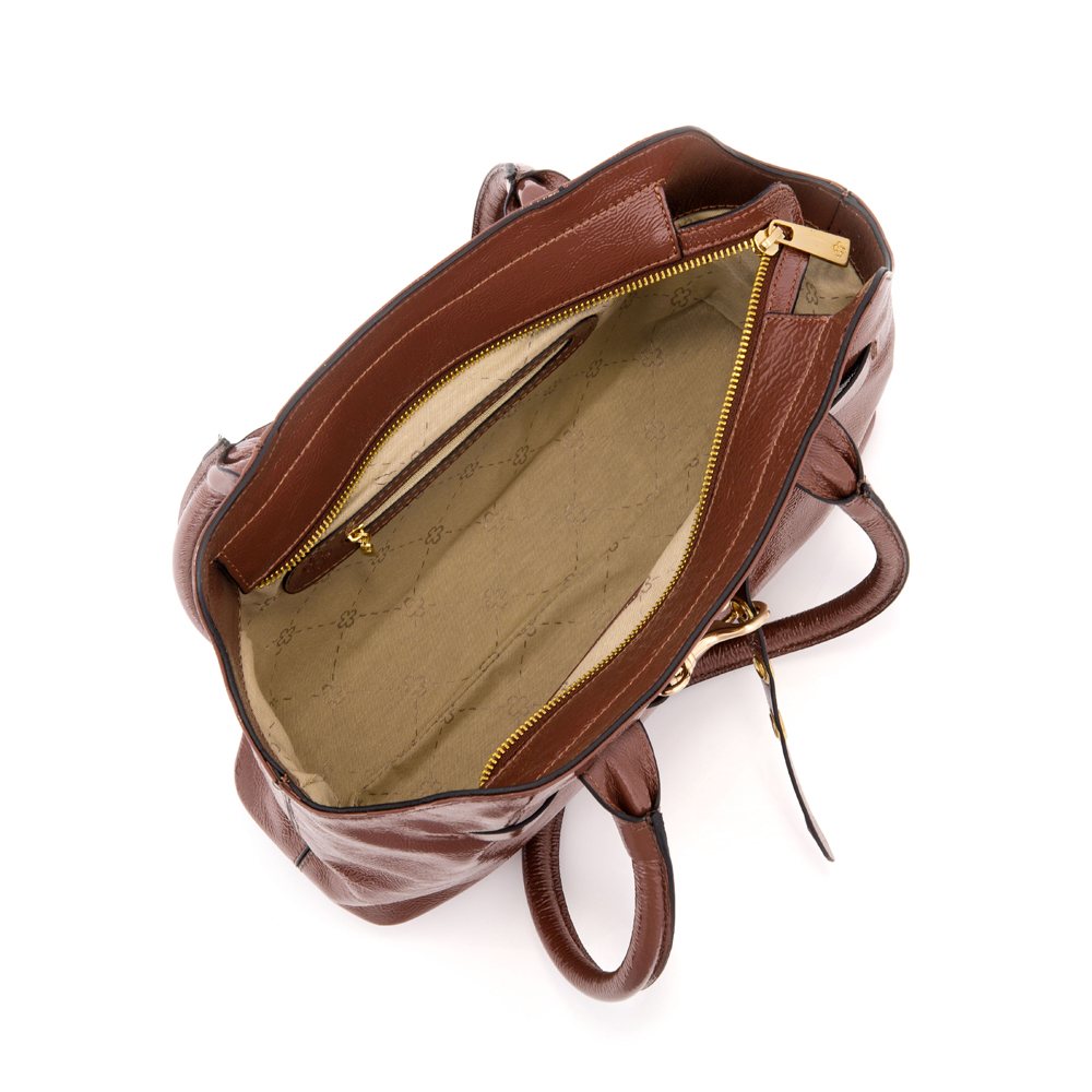 BOLSA MARROM &Eacute;BANO COURO GLOSSY image number 4