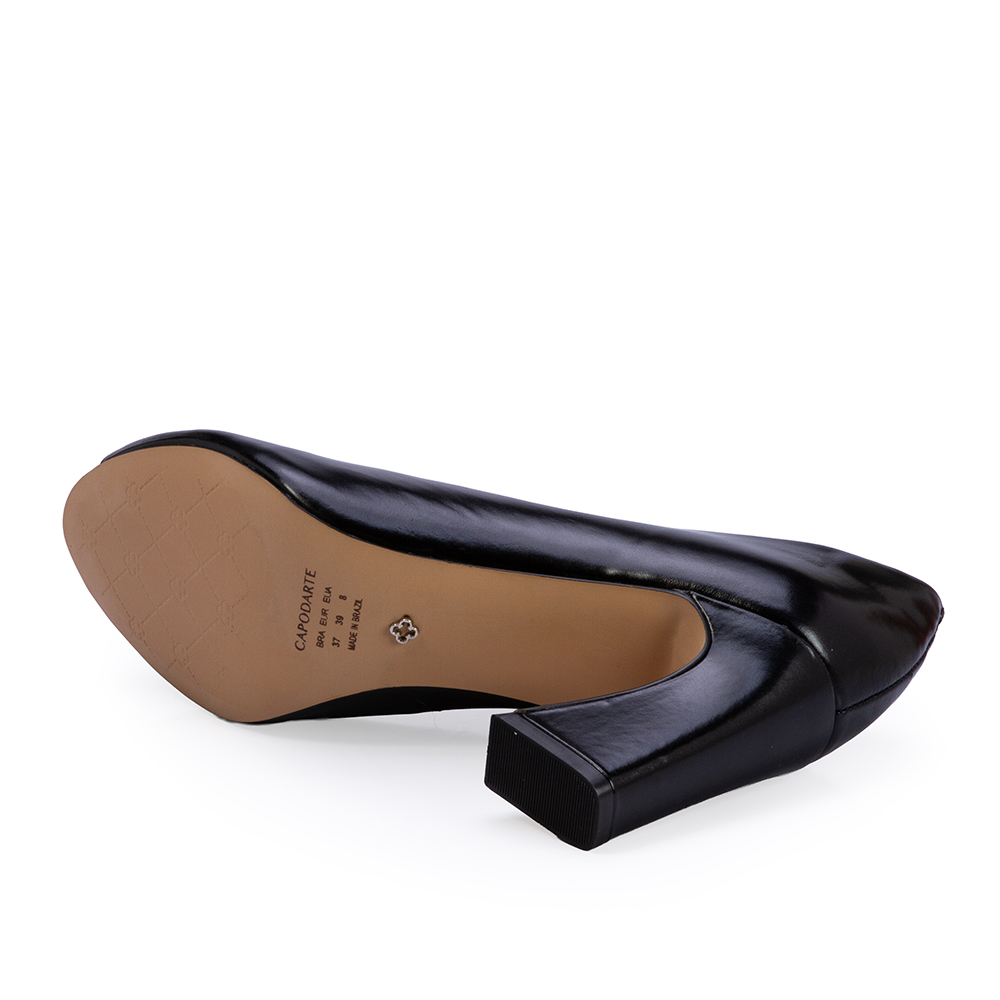 PEEP TOE PRETO DE COURO SALTO ALTO image number 3