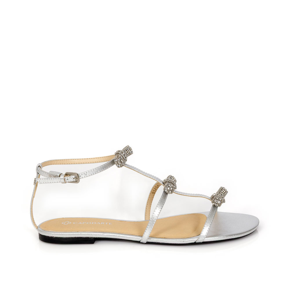 SAND&Aacute;LIA RASTEIRA PRATA METALIZADA DE COURO image number 0