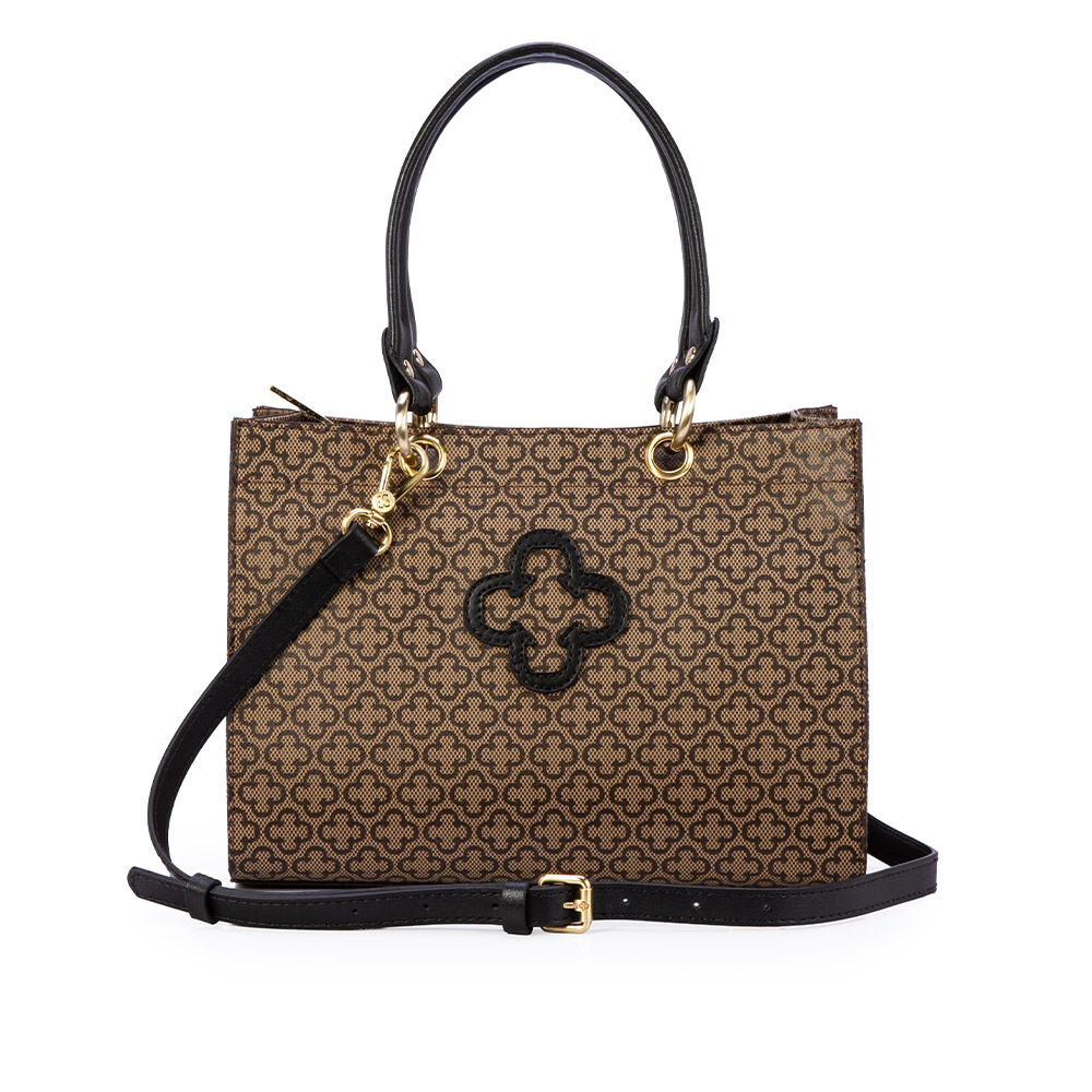 BOLSA TIRACOLO M&Eacute;DIA PRETA MONOGRAMA TOTE image number 0