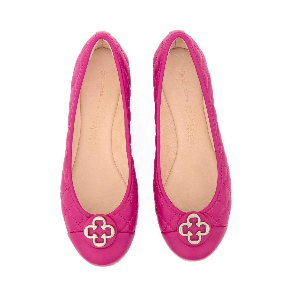 SAPATILHA CATHERINE VINTAGE ROSA DE COURO MATELASSÊ image number 4