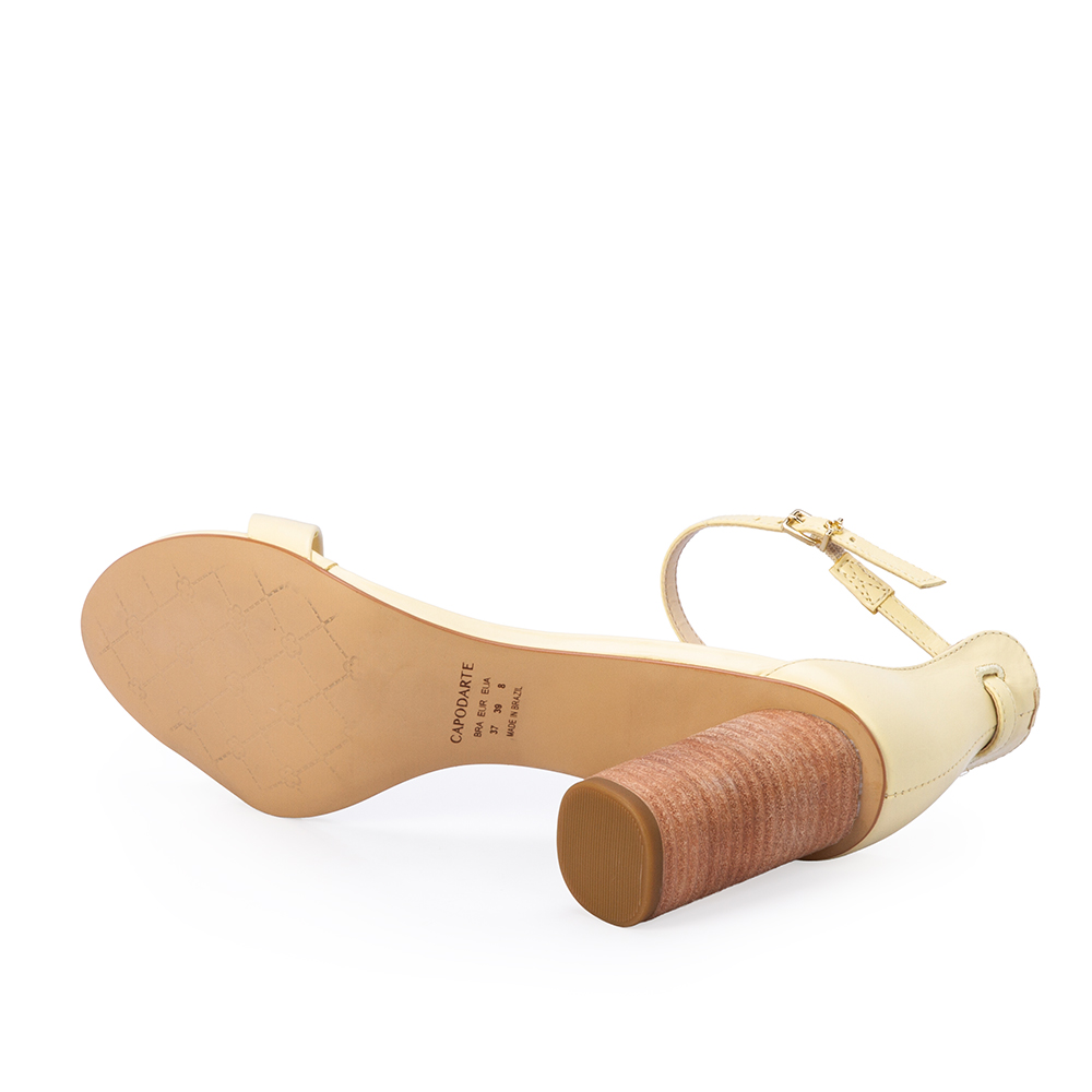 SAND&Aacute;LIA SALTO M&Eacute;DIO CREME BRULLE DE COURO image number 3