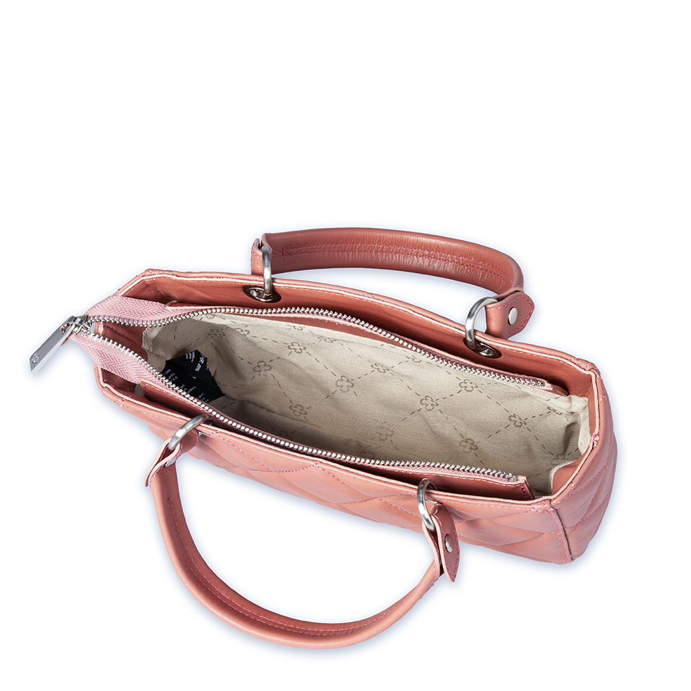 BOLSA TOTE ROSA MALVA MATELASSÊ DE COURO image number 4