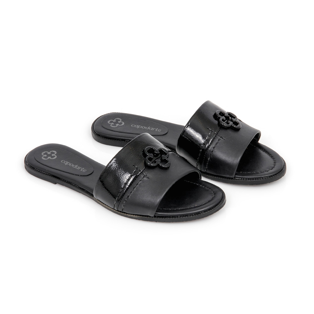 CHINELO PRETO RASTEIRA COURO image number 1
