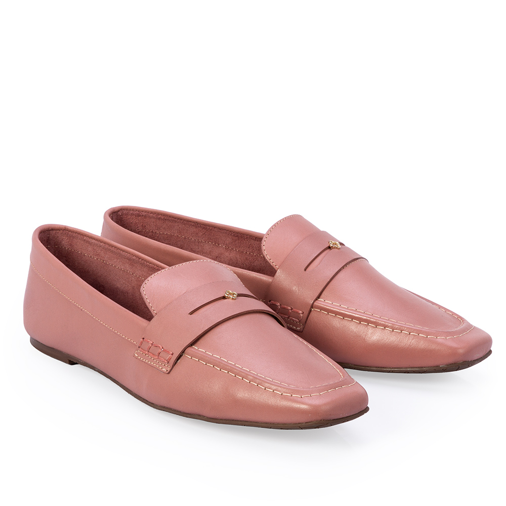 LOAFER MOCASSIM ROSA MALVA DE COURO image number 2