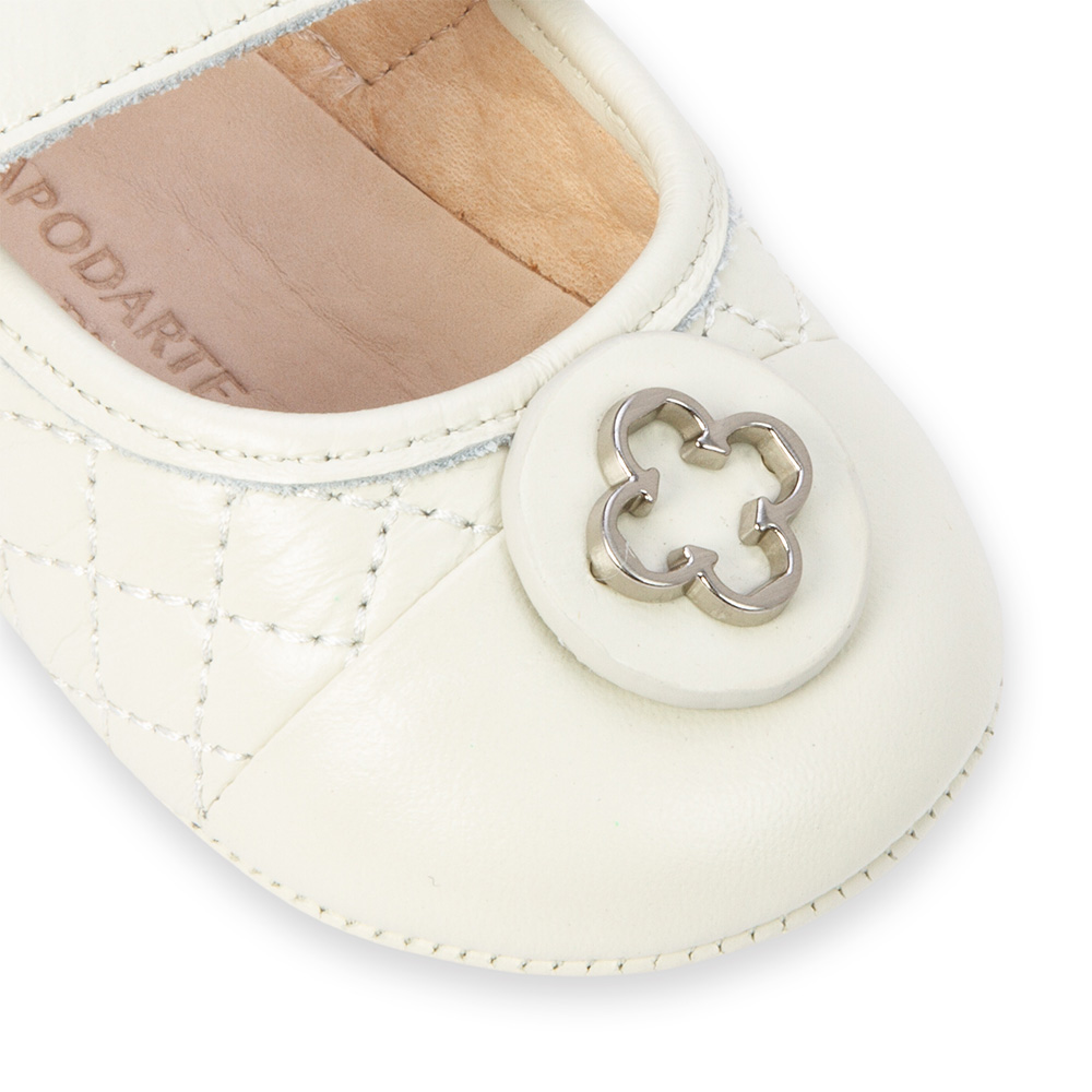 SAPATILHA BEB&Ecirc; RN BRANCA DE COURO CATHERINE image number 2