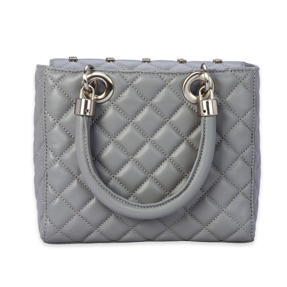 BOLSA CINZA CARBONO DE COURO MATELASS&Ecirc; TOTE image number 2