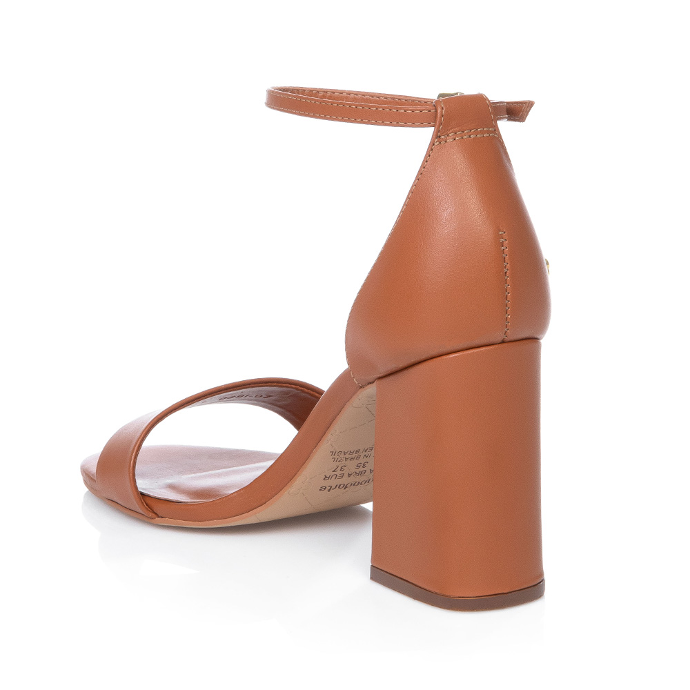 SAND&Aacute;LIA CARAMELO CAMEL SALTO ALTO DE COURO image number 2