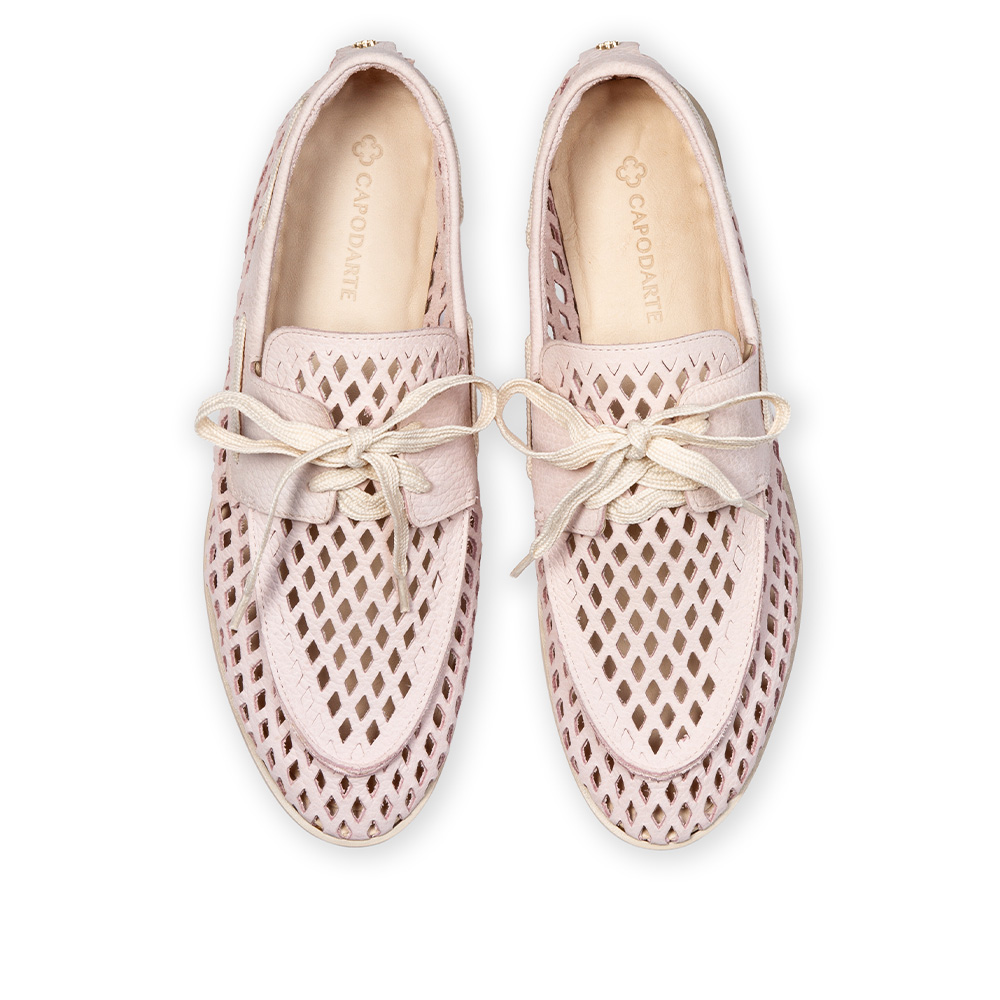 LOAFER MOCASSIM ROSA PE&Ocirc;NIA DE COURO NOBUCK VAZADO image number 4